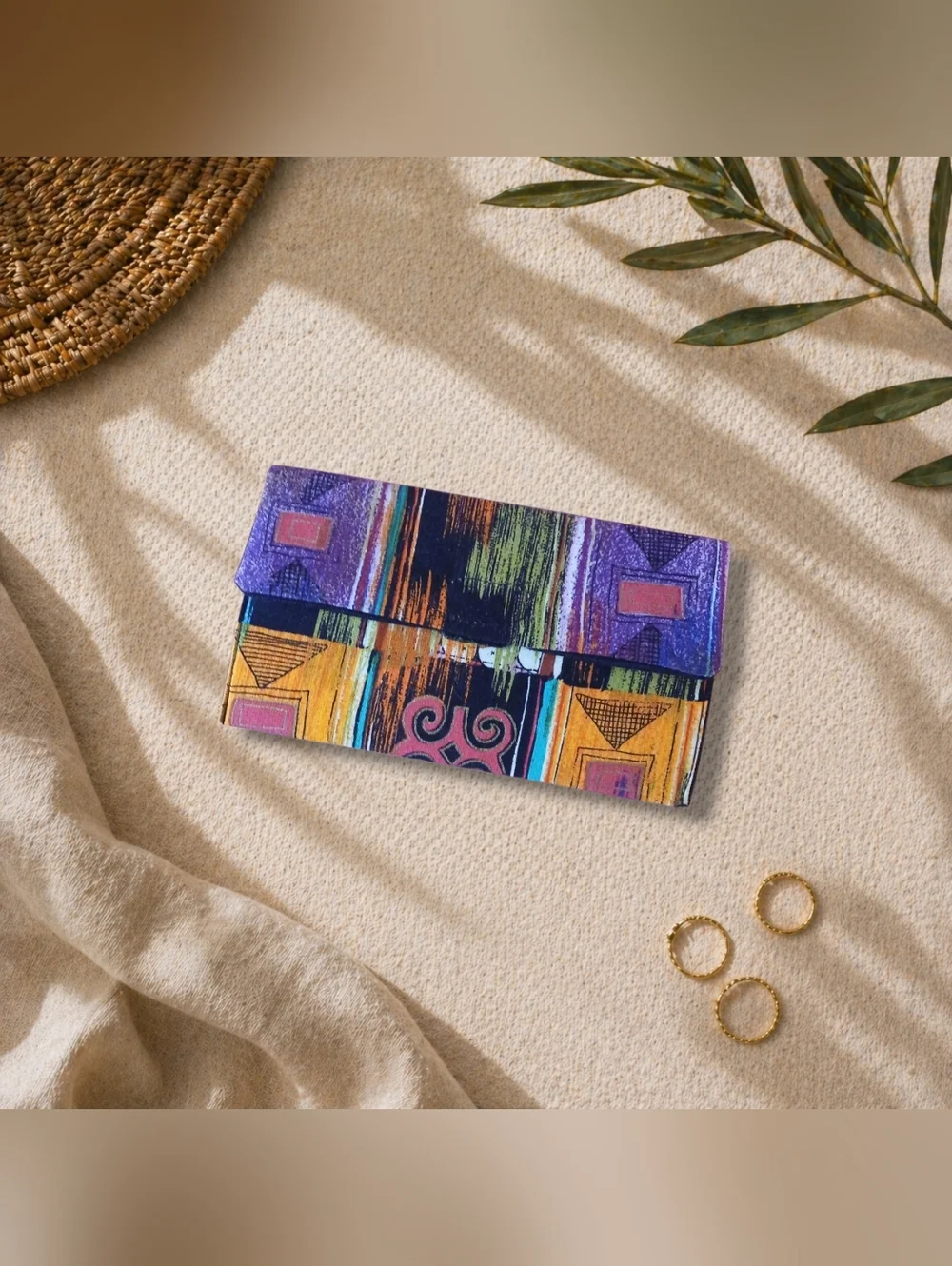 NEW Handmade Bold Colorful Geometric African Print Wallet